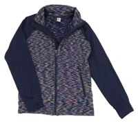 Tmavomodro-farebná melírovaná športová prepínaci mikina Yigga