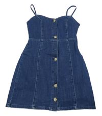 Modré rifľové šaty