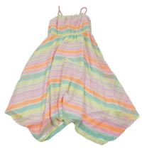 Farebné pruhované šifónové šaty H&M