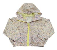 Biela kvetinová šušťáková jarná bunda s kapucňou M&S