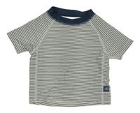Šedo-bílé pruhované UV tričko 