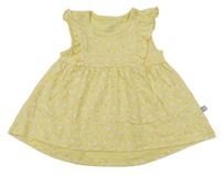 Žluté bavlněné šaty s květinami Liegelind