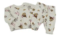 2 set - smetanová mikina s Bambim + smetanové tepláky s Bambim Primark