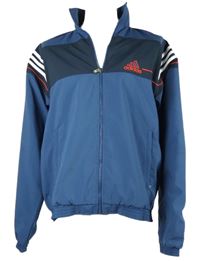 Pánska modrošedá šušťáková športová bunda s logom Adidas