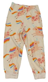 Svetloružové pyžamové nohavice s jednorožcami Matalan