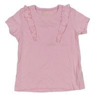 Světlerůžové tričko s volánky Primark