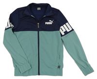 Tmavomodro-zelená športová prepínaci mikina s logom zn. Puma