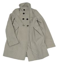 Šedobéžový flaušový podšitý kabát New Look