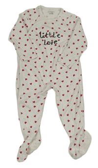 Biely overal so srdiečkami a nápisom Primark