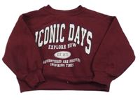 Vínová oversize mikina s nápisom Zara