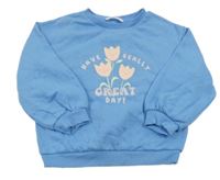 Modrá mikina s kytičkami M&S