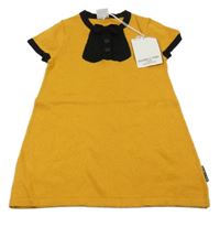 Nov - Oranžovo-čierne pletené šaty Polarn O. Pyret