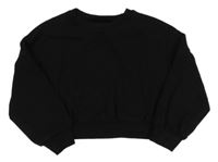 Čierna rebrovaná crop mikina Next