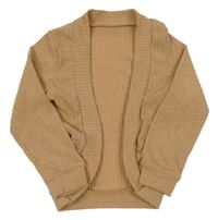 Béžový rebrovaný pletený cardigan