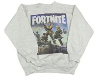 Šedá melírovaná oversize mikina Fortnite