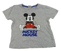 Sivé melírované tričko s Mickeym Disney