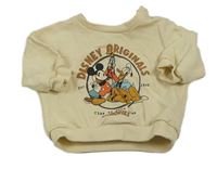 Smetanová oversize mikina s Mickeym Disney