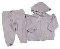 2set - Lila sametová propínací mikina s kapucí + tepláky Primark 