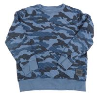 Modro-tmavomodrá army prešívaná mikina F&F