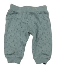 Zelenošedé tepláky so stromčekmi 