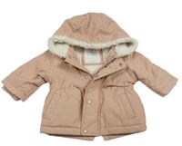 Světlerůžová šusťáková zimní parka s kapucí Primark