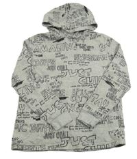 Sivá mikina s nápismi a kapucňou H&M