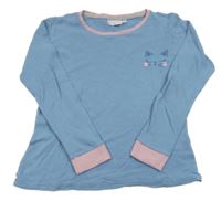 Modro-růžové triko s kočkou Alive