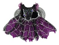 Kostým - Černo-růžové halloweenské šaty s tylovou sukní Matalan