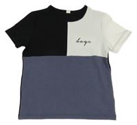 Černo-šedo-bílé tričko s nápisem Shein