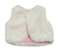 Biela kožušinová podšitá vesta Liegelind