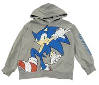 Šedá mikina se SonicemX a kapucí H&M