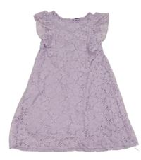 Levandulové čipkové šaty s volánikmi Infinity