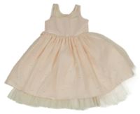 Broskvové tylové šaty s perlami American Pirncess