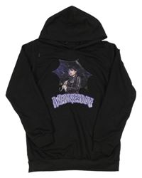 Černá mikina Wednesday s kapucí