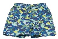 Modro-mátové army plážové kraťasy so žralokmi Mountain Warehouse