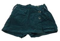 Tmavozelené menšestrové sukňové kraťasy Okaïdi