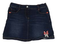 Tmavomodrá rifľová sukňa s Minnie Disney + C&A