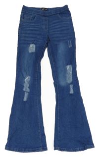 Modré flare džegíny s vyšúchaním A2Z