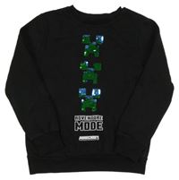 Černá mikina Minecraft z překlápěcích flitrů