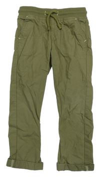 Khaki plátenné nohavice M&S