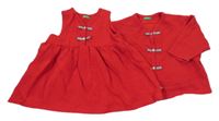 2set - Červená propínací mikina + šaty Benetton