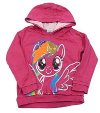 Tmavorůžová mikina s My little Pony s flitry a kapucí 