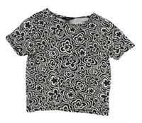 Čierno-biele kvetované vzorované crop tričko zn. New Look