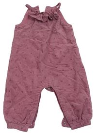 Staroružové bodkovaná é menšestrové na traké podšité nohavice s volánikmi Mothercare