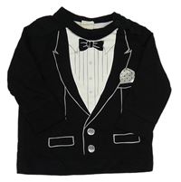 Černo-bílé triko s tištěným motýlkem H&M