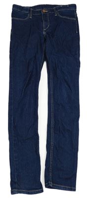 Tmavomodré skinny teplákové rifle H&M