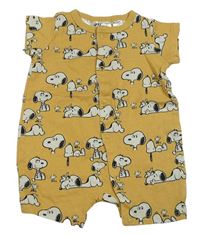 Okrový kraťasový overal so Snoopym H&M