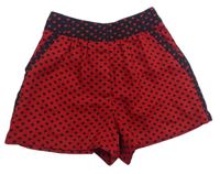 Červeno-čierne chino kraťasy so srdiečkami Next