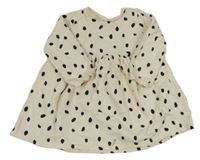 Smetanovo-čierne bodkovaná é teplákové šaty F&F