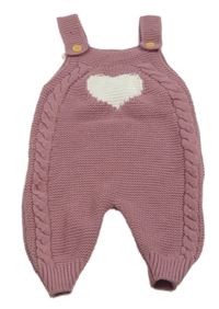 Starorůžové pletené laclové kalhoty se srdíčkem a vzorem SHEIN